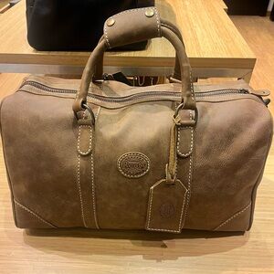 Roots Brown Leather Banff/weekender duffel bag